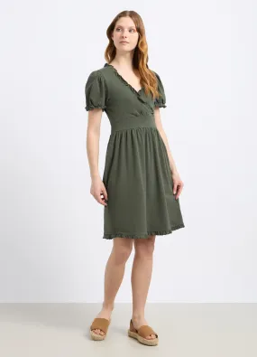 Abito corto in cotone stretch donna