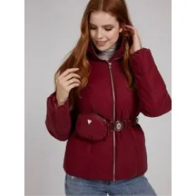Giacca imbottita cintura con cappuccio guess
