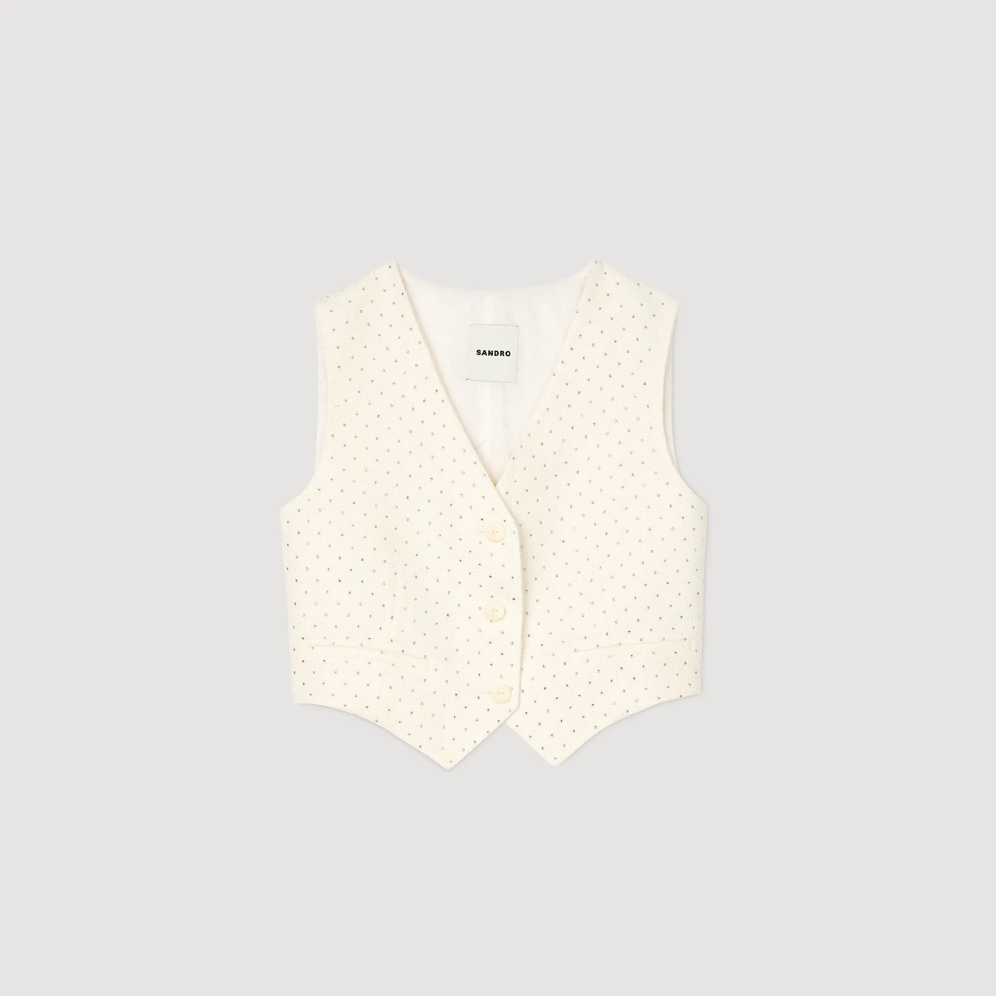 Gilet in tweed glitterato