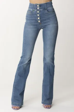 Jeans a zampa con bottoniera Blue vintage
