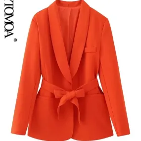 Kpytomoa Moda Donna Con Cintura Giacca con Bottoni Nascosti Cappotto Vintage Manica Lunga Tasche a Filetto Capispalla Donna Chic