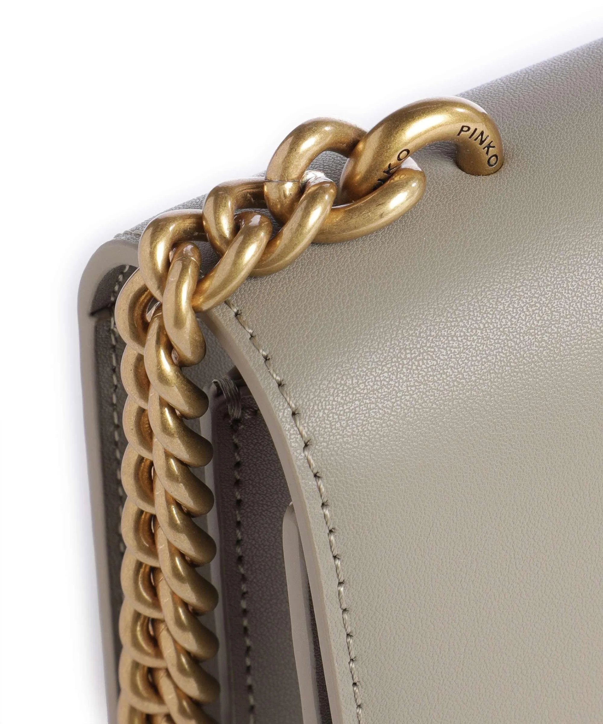  Pinko Love One Mini Borsa a tracolla pelle di vitello finemente grana taupe  