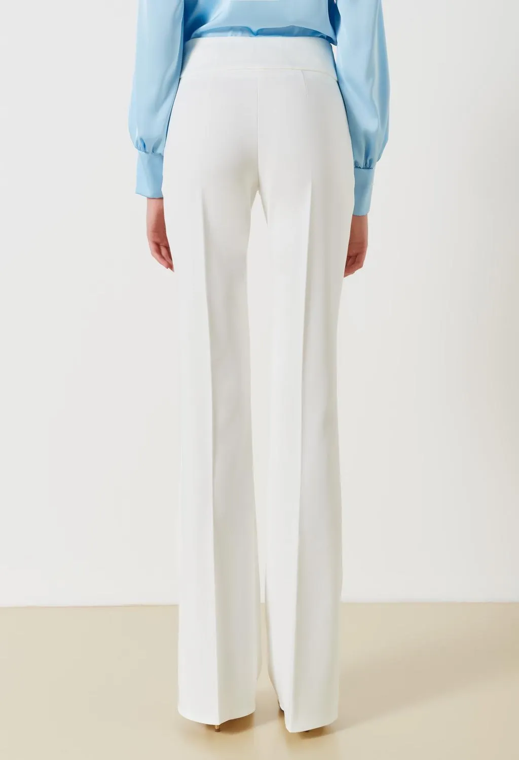 rinascimento  pantalone bianco a zampa