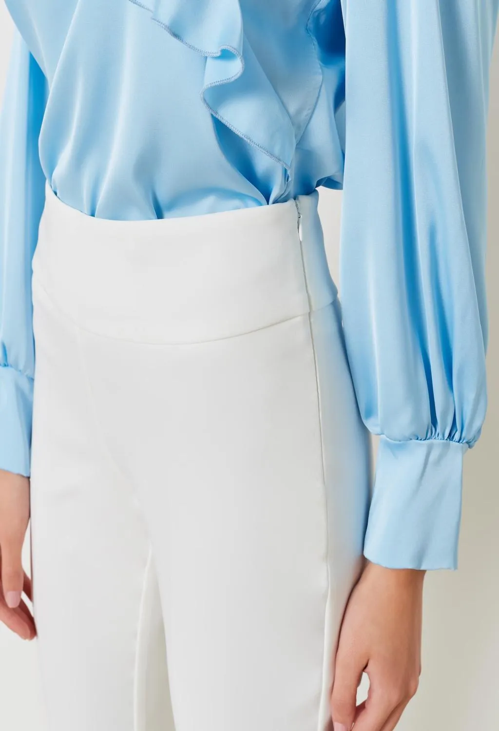 rinascimento  pantalone bianco a zampa