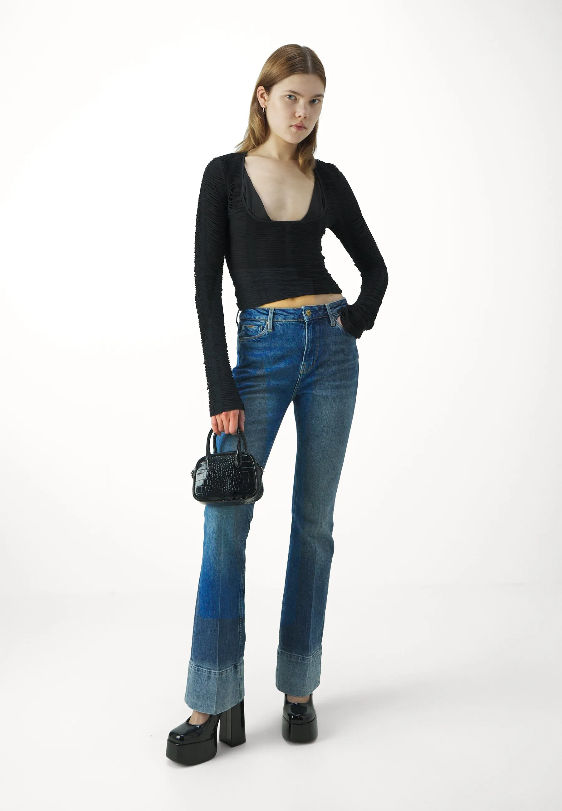 SKINNY FIT FADE - Jeans a zampa