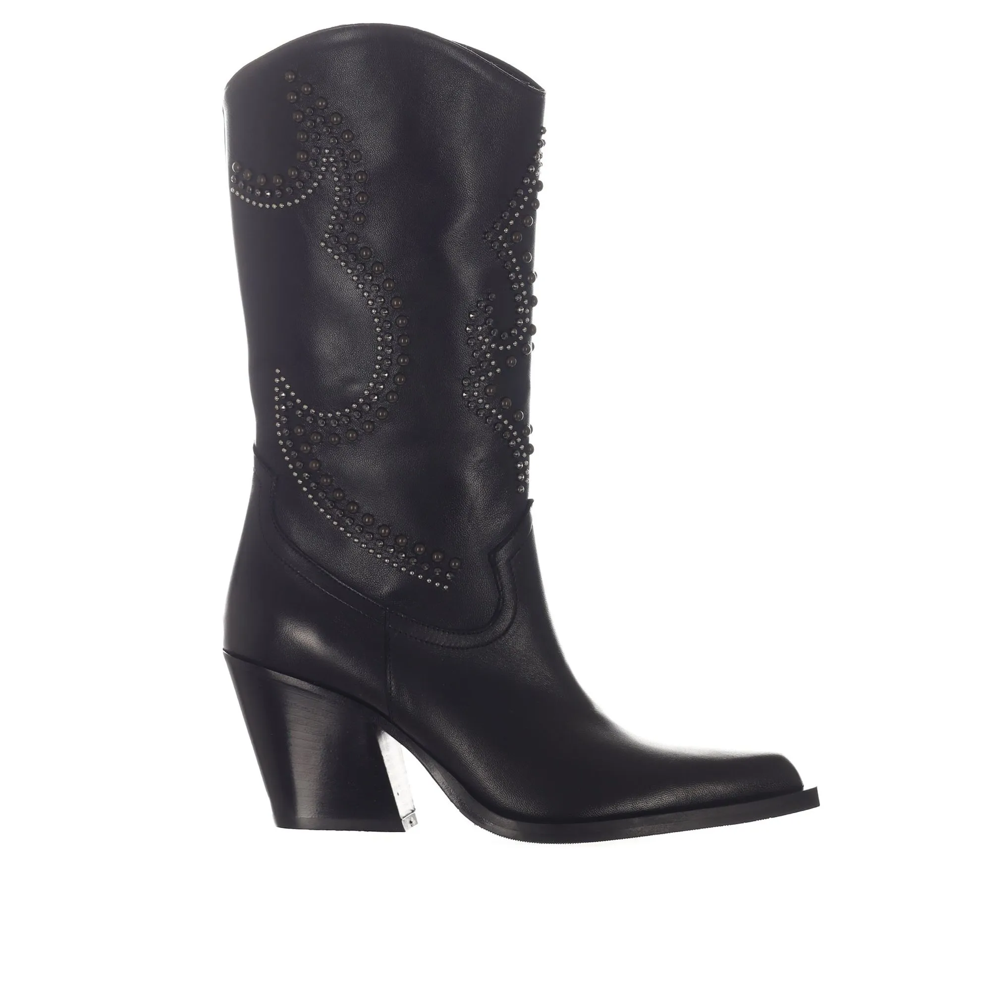 Stivale glove in pelle con borchie