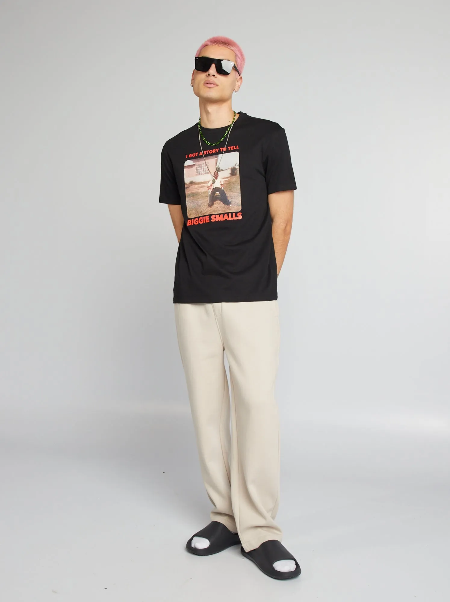 T-shirt con stampa 'Biggie Smalls' - nero